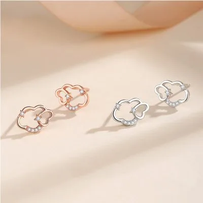 Khuyên Tai Bạc Nữ đính đá CZ Hình Mây Và Sao Bertha LILI 471351 1