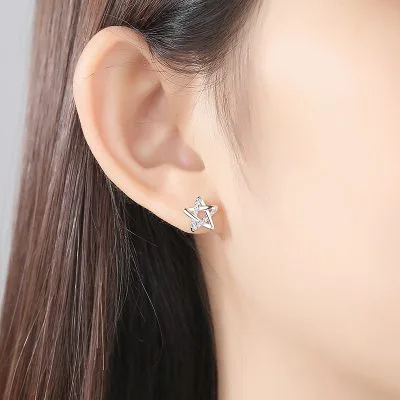 Khuyên Tai Bạc Nữ đính đá CZ Hình Ngôi Sao 5 Cánh Aurelia LILI 517817 4