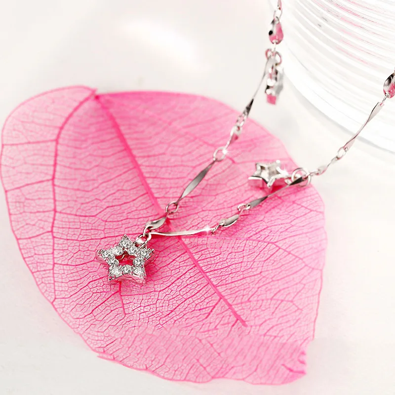 Lắc Chân Bạc Nữ Thời Trang đính đá CZ Hình Trăng Sao Stella LILI 053337 3