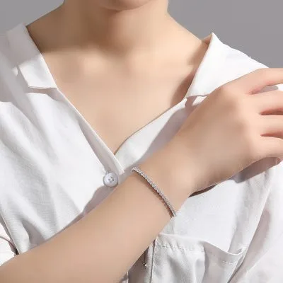 Lắc Tay Bạc Nữ Chuỗi đá CZ Dạng Dây Rút Thắt Nơ LILI 869163 31