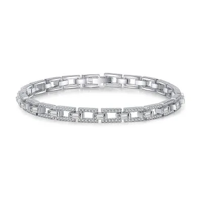 Lắc Tay Bạc Nữ Dạng Chuỗi Vuông đính Kim Cương Moissanite Phelim LILI 053869 5