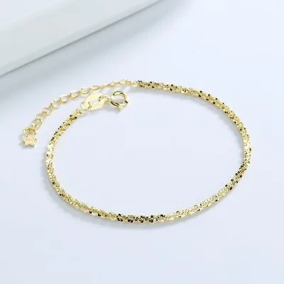 Lắc Tay Bạc Nữ Dạng Dây Xù Mạ Vàng Leighton LILI 053158 5