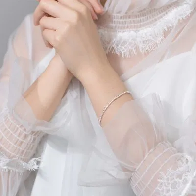 Lắc Tay Bạc Nữ Dạng Dây Xù Mạ Vàng Leighton LILI 053158 6