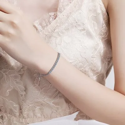 Lắc Tay Bạc Nữ Dạng Rút đính Kim Cương Moissanite Tryphena LILI 053285 4