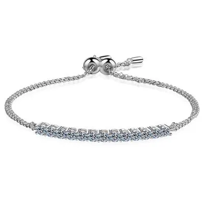 Lắc Tay Bạc Nữ Dạng Rút đính Kim Cương Moissanite Tryphena LILI 053285 5