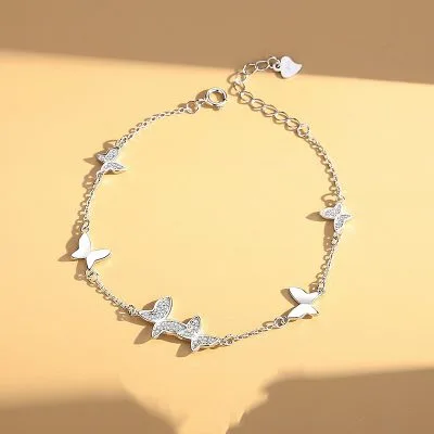 Lắc Tay Bạc Nữ đính đá CZ Hình Hồ điệp Grainne LILI 053924 1