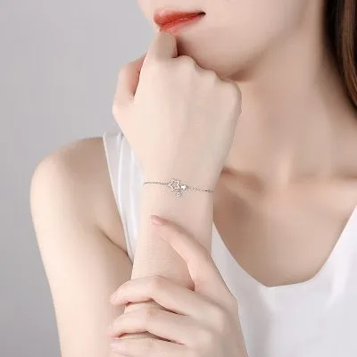 Lắc Tay Bạc Nữ đính đá CZ Hình Ngôi Sao 5 Cánh Winifred LILI 053209 4
