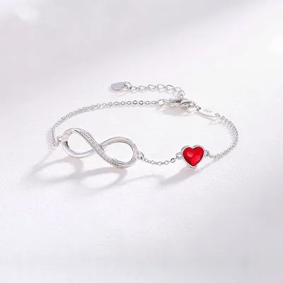 Lắc Tay Bạc Nữ đính Pha Lê Swarovski Hình Trái Tim Vĩnh Cửu LILI 053235 1