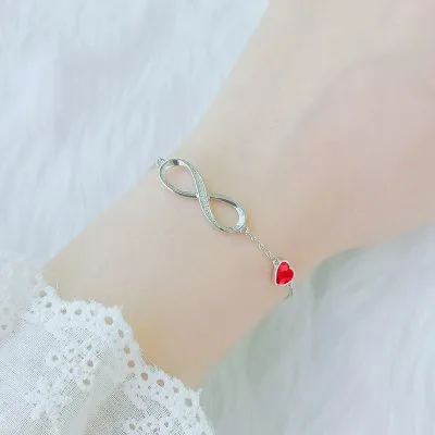 Lắc Tay Bạc Nữ đính Pha Lê Swarovski Hình Trái Tim Vĩnh Cửu LILI 053235 4