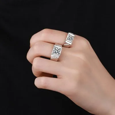 Nhẫn Bạc Nam đính Kim Cương Moissanite Daniel LILI 053590 1