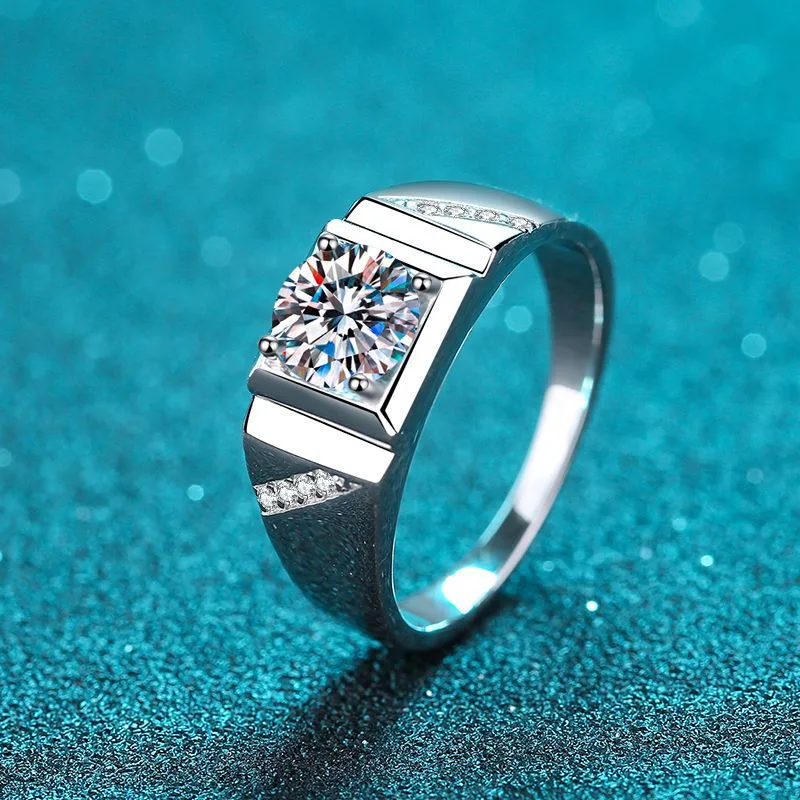 Nhẫn Bạc Nam đính Kim Cương Moissanite Daniel LILI 053590 4