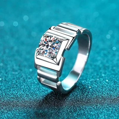 Nhẫn Bạc Nam đính Kim Cương Moissanite Gabriel LILI 053636 1
