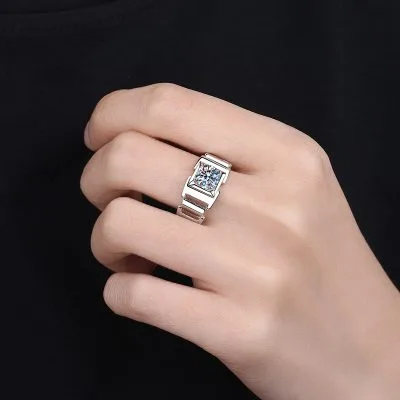 Nhẫn Bạc Nam đính Kim Cương Moissanite Gabriel LILI 053636 4