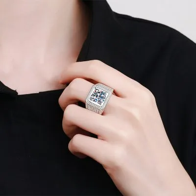 Nhẫn Bạc Nam đính Kim Cương Moissanite Matthew LILI 053611 4