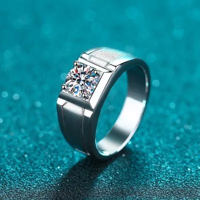 Nhẫn Bạc Nam đính Kim Cương Moissanite Timothy LILI 053630 2