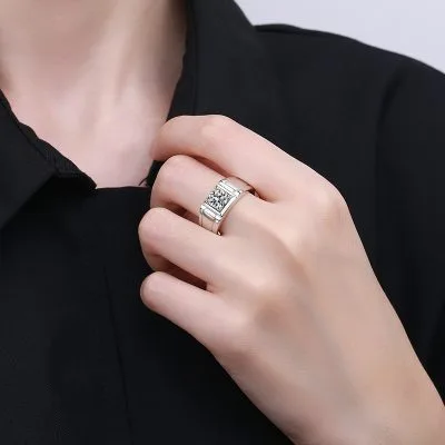Nhẫn Bạc Nam đính Kim Cương Moissanite Timothy LILI 053630 4