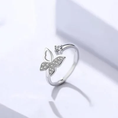 Nhẫn Bạc Nữ Dạng đính đá CZ Hình Hồ điệp Agnes LILI 053371 1