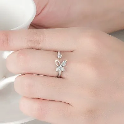 Nhẫn Bạc Nữ Dạng đính đá CZ Hình Hồ điệp Agnes LILI 053371 3