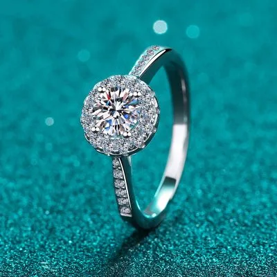 Nhẫn Bạc Nữ đính Kim Cương Moissanite Tròn LILI 053514 1