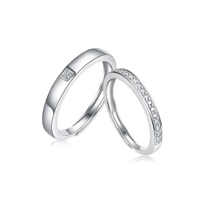 Nhẫn Cặp đôi Bạc đính Kim Cương Moissanite Bevis LILI 053655 1