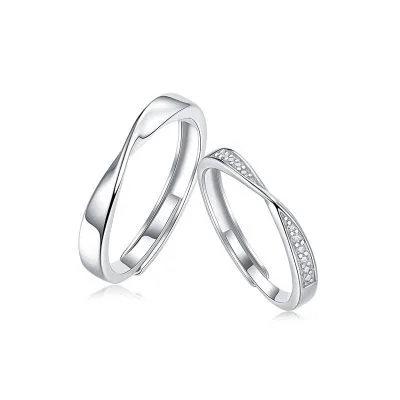Nhẫn Cặp đôi Bạc đính Kim Cương Moissanite Tình Yêu Vô Cực LILI 053677 1