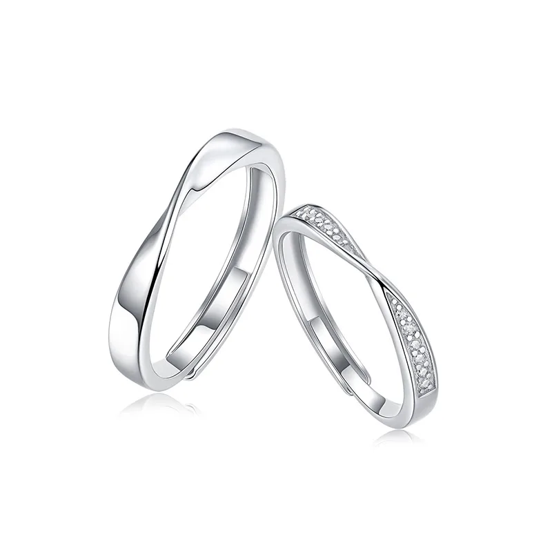 Nhẫn Cặp đôi Bạc đính Kim Cương Moissanite Tình Yêu Vô Cực LILI 053677 1