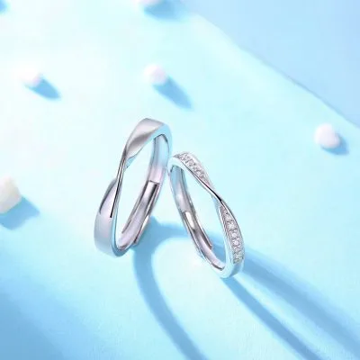 Nhẫn Cặp đôi Bạc đính Kim Cương Moissanite Tình Yêu Vô Cực LILI 053677 2