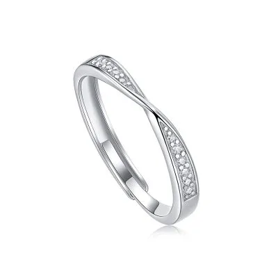 Nhẫn Cặp đôi Bạc đính Kim Cương Moissanite Tình Yêu Vô Cực LILI 053677 5
