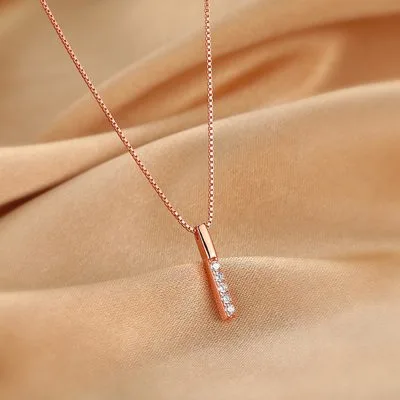 Vòng Cổ Bạc Nữ đính đá CZ Hình Thanh Thẳng Basic LILI 053967 2