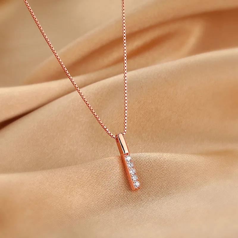 Vòng Cổ Bạc Nữ đính đá CZ Hình Thanh Thẳng Basic LILI 053967 2