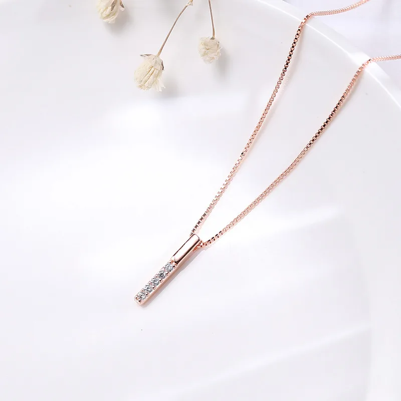 Vòng Cổ Bạc Nữ đính đá CZ Hình Thanh Thẳng Basic LILI 053967 5