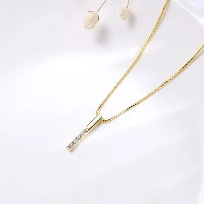 Vòng Cổ Bạc Nữ đính đá CZ Hình Thanh Thẳng Basic LILI 053967 6