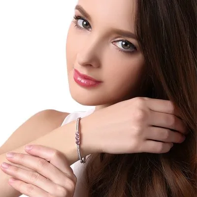 Vòng Tay Bạc Ý S925 Nữ đính Pha Lê Swarovski Hình Trái Tim Agnes LILI 053313 3