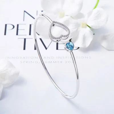 Vòng Tay Bạc Ý S925 Nữ đính Pha Lê Swarovski Hình Trái Tim Sophronia LILI 053304 2