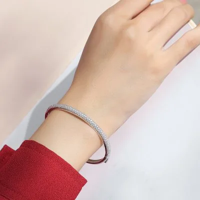 Vòng Tay Bạc Ý S925 Tròn Nữ đính Kim Cương Moissanite Regina LILI 053322 4