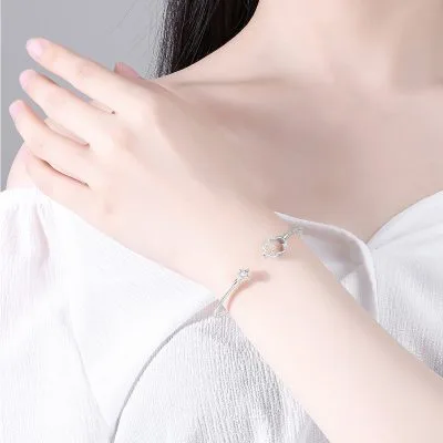 Vòng Tay Bạc Nữ đính đá CZ Hình Mây Và Sao Latifah LILI 135346 4