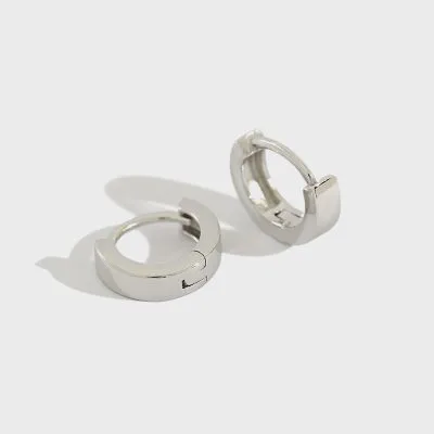 Bông Tai Bạc Nữ Nam Tròn Trơn Phủ Vàng Avery LILI 054858 1