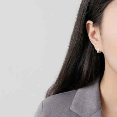Bông Tai Bạc Nữ Vuông Trơn Phủ Vàng Abigail LILI 054848 1