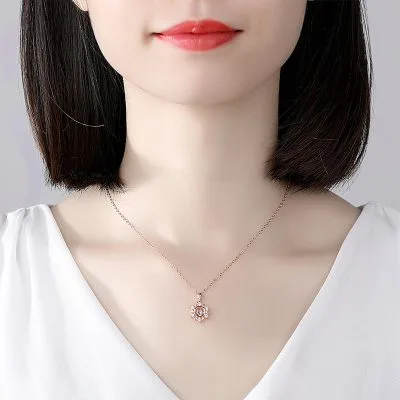Dây Chuyền Bạc Nữ đính đá CZ Hình Bông Tuyết LILI 819381 4