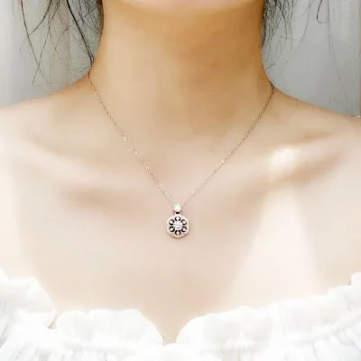Dây Chuyền Bạc Nữ đính Kim Cương Moissanite Hình Bông Hoa Anh đào LILI 055021 3