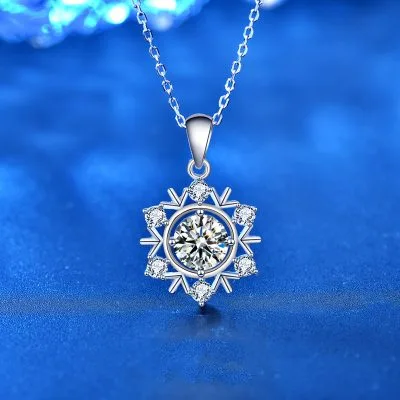 Dây Chuyền Bạc Nữ đính Kim Cương Moissanite Hình Bông Tuyết Violet LILI 054962 1