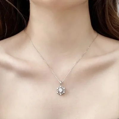 Dây Chuyền Bạc Nữ đính Kim Cương Moissanite Hình Bông Tuyết Violet LILI 054962 2