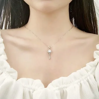 Dây Chuyền Bạc Nữ đính Kim Cương Moissanite Hình Chìa Khóa Abigail LILI 054941 2