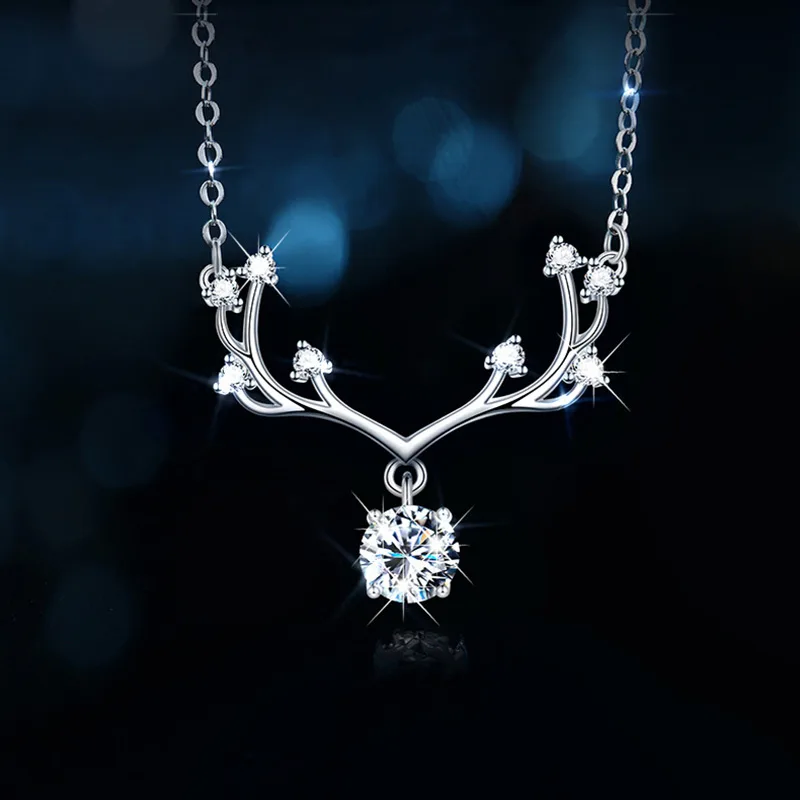 Dây Chuyền Bạc Nữ đính Kim Cương Moissanite Hình Gạc Nai LILI 055097 9
