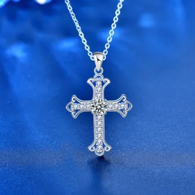 Dây Chuyền Bạc Nữ đính Kim Cương Moissanite Hình Thánh Giá Chữ Thập LILI 055000 4