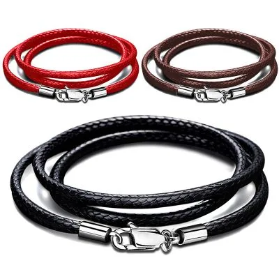 Dây Chuyền Sáp Dù Da Nam Nữ Khóa Bạc đeo Cổ Kinsley LILI 055178 1