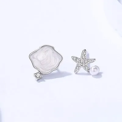 Khuyên Tai Bạc Nữ đính đá CZ Hình Con Sao Biển LILI 054315 4