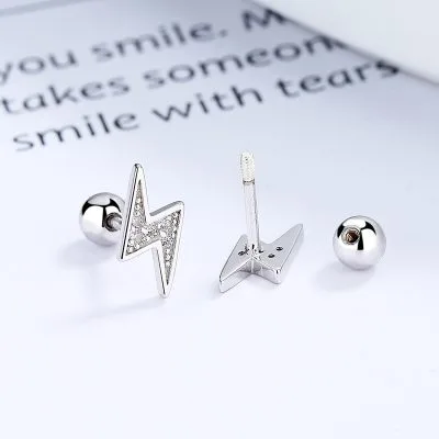 Khuyên Tai Bạc Nữ đính đá CZ Hình Tia Sét ái Tình Selina LILI 054298 3