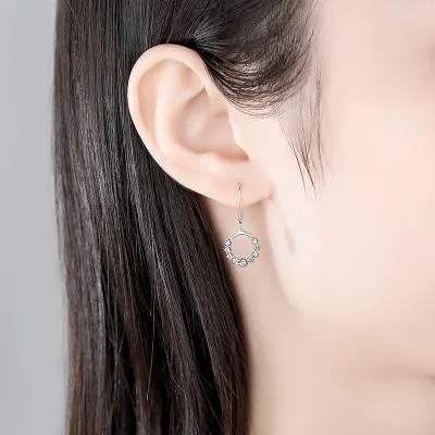 Khuyên Tai Bạc Nữ đính đá CZ Hình Tròn Cách điệu Edna LILI 054358 4