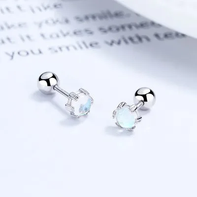 Khuyên Tai Bạc Nữ đính đá CZ Tròn Oralie LILI 054339 1